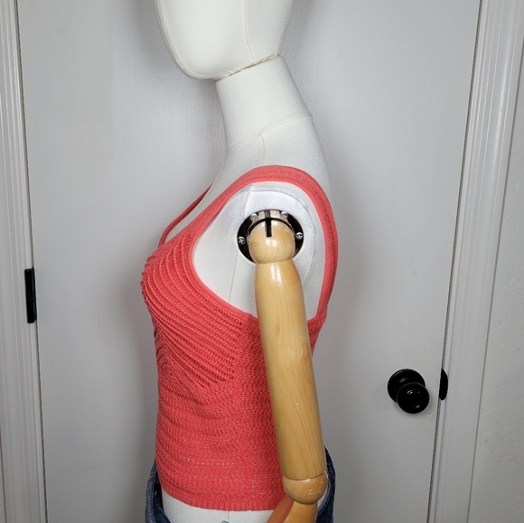 Abercrombie & Fitch Coral Crochet Tank Top Size Small 100% Cotton - Picture 4 of 8
